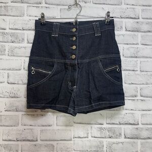 Gold Flava High Waisted Button Fly Zipper Pockets Jean Shorts Junior 8